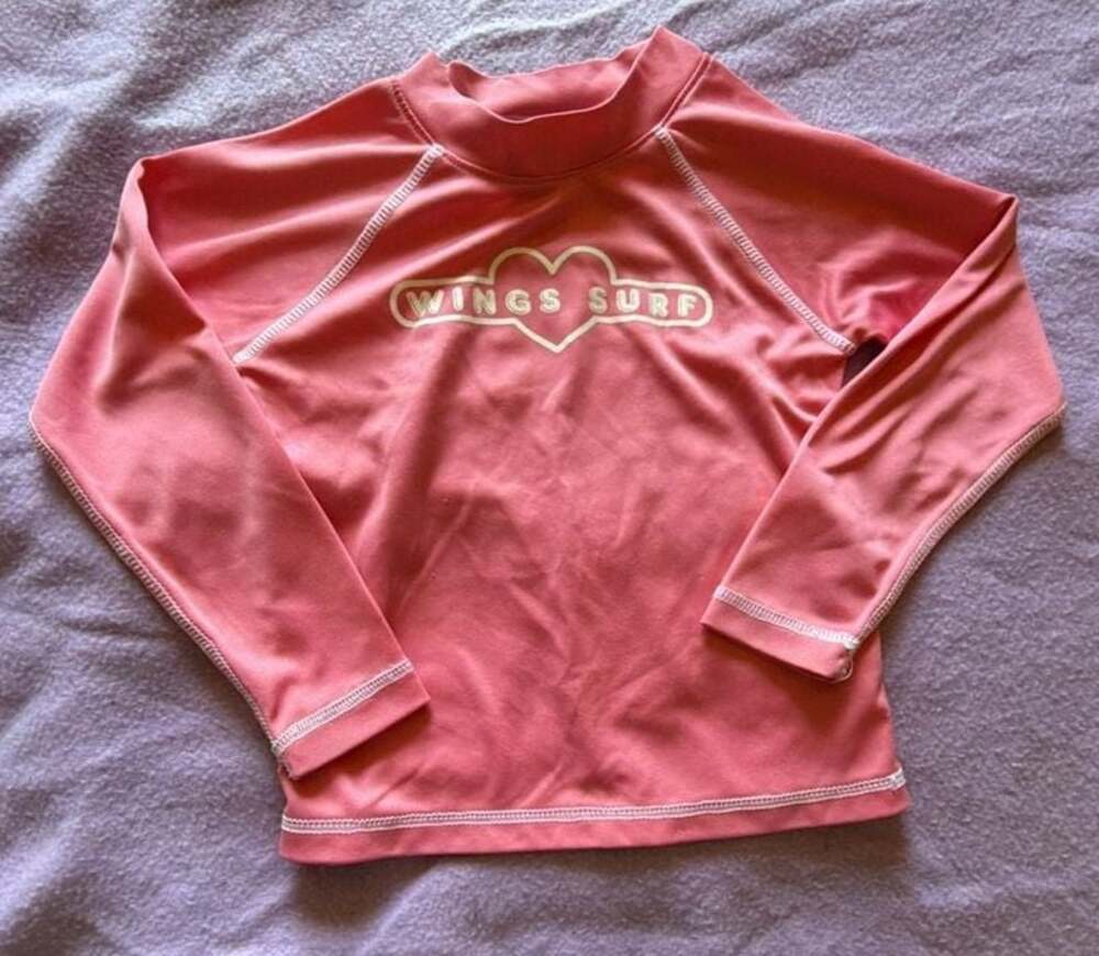 Wings Beachwear Toddler Girls Long Sleeve Pink Rash Guard Swim Shirt 4T